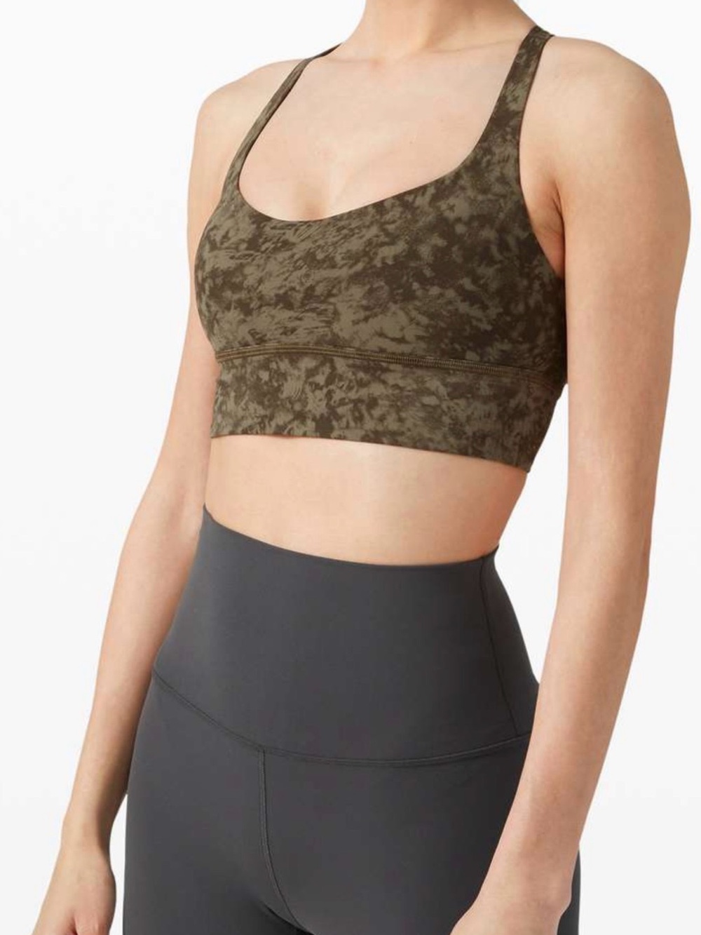 NEW Lululemon Free to Be Bra Wild Olive Print A/B Cup Light Support Size 8